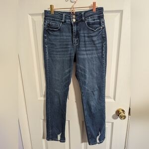 Kancan Womens 9/28 Jeans Blue Cadence Ultra High Rise Slim Straight